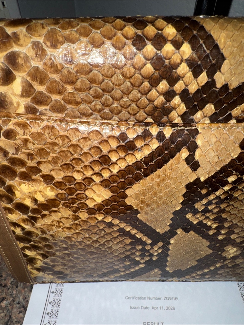 Yves Saint Laurent vintage exotic Snake skin Shoulder Bag EUC with COA - Picture 5 of 11